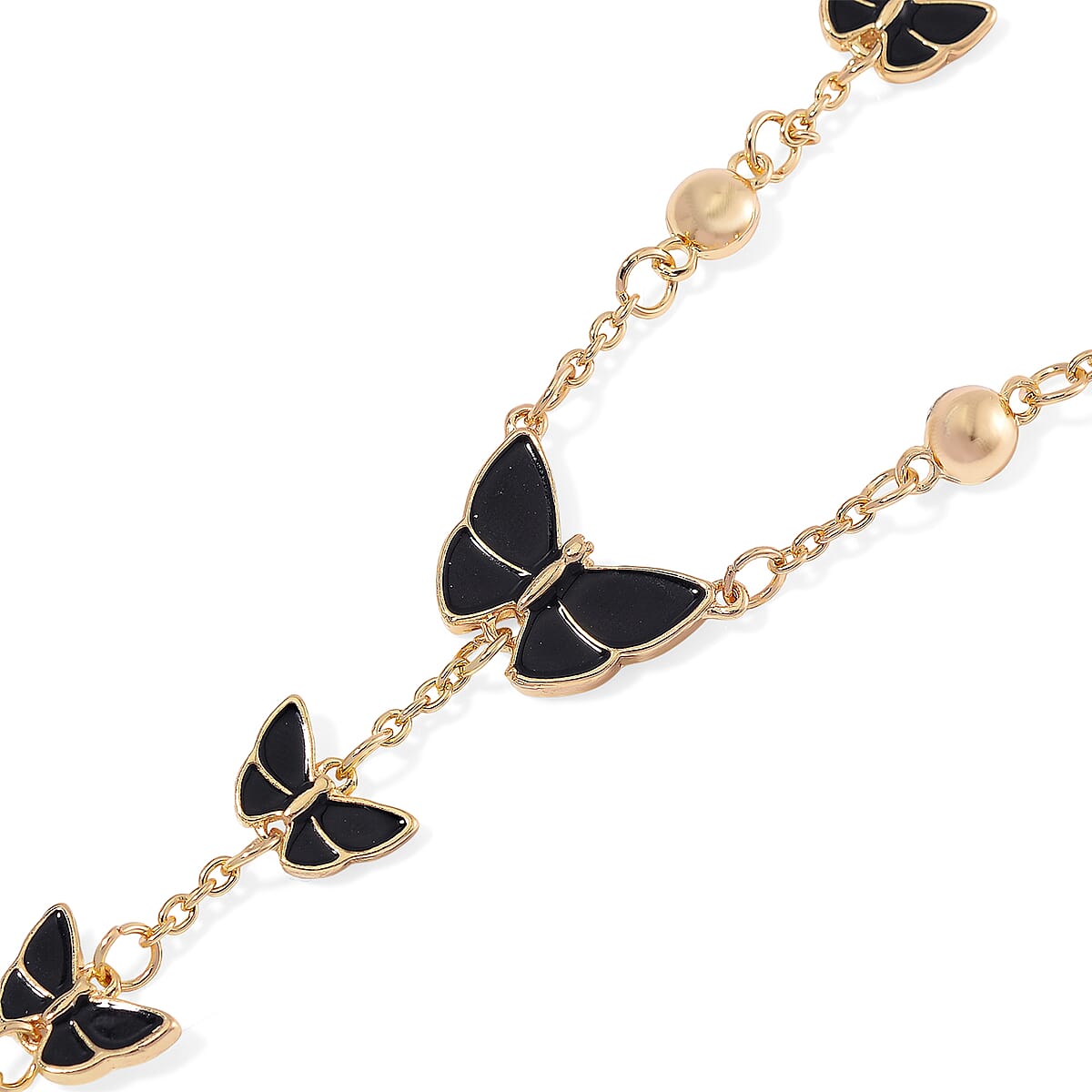 Austrian Crystal and Enameled Reversible Necklace in Goldtone 28-30 Inches image number 4