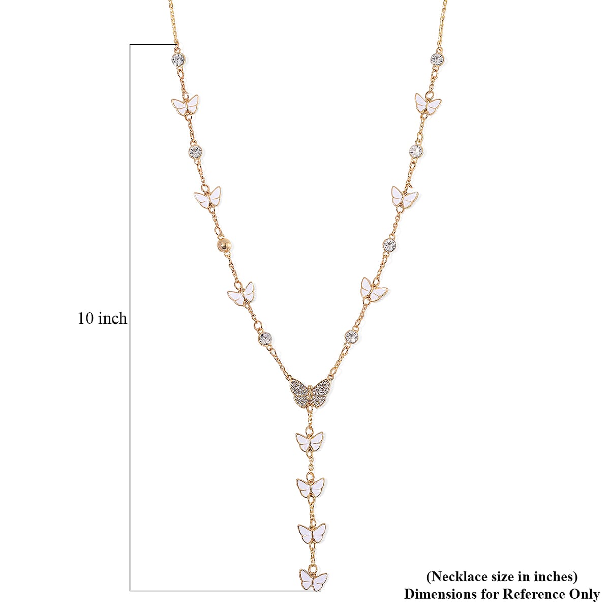 Austrian Crystal and Enameled Reversible Necklace in Goldtone 28-30 Inches image number 6