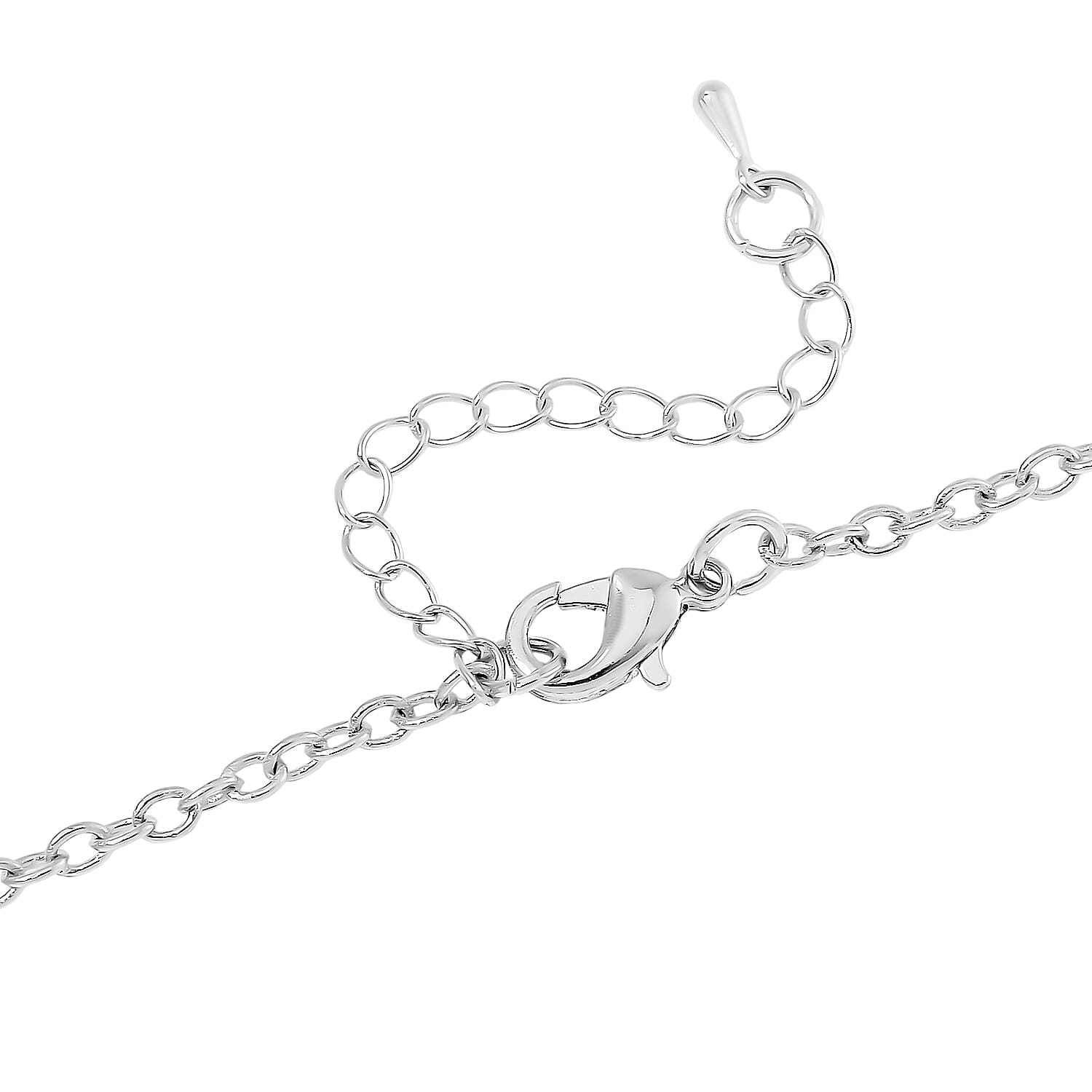 Resin Station Necklace in Silvertone 28-30 Inches