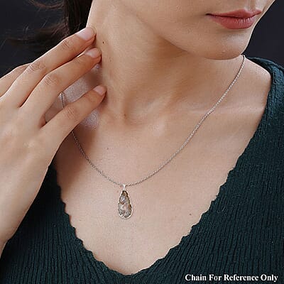 Geode Amethyst Pendant in Silvertone 25.00 ctw