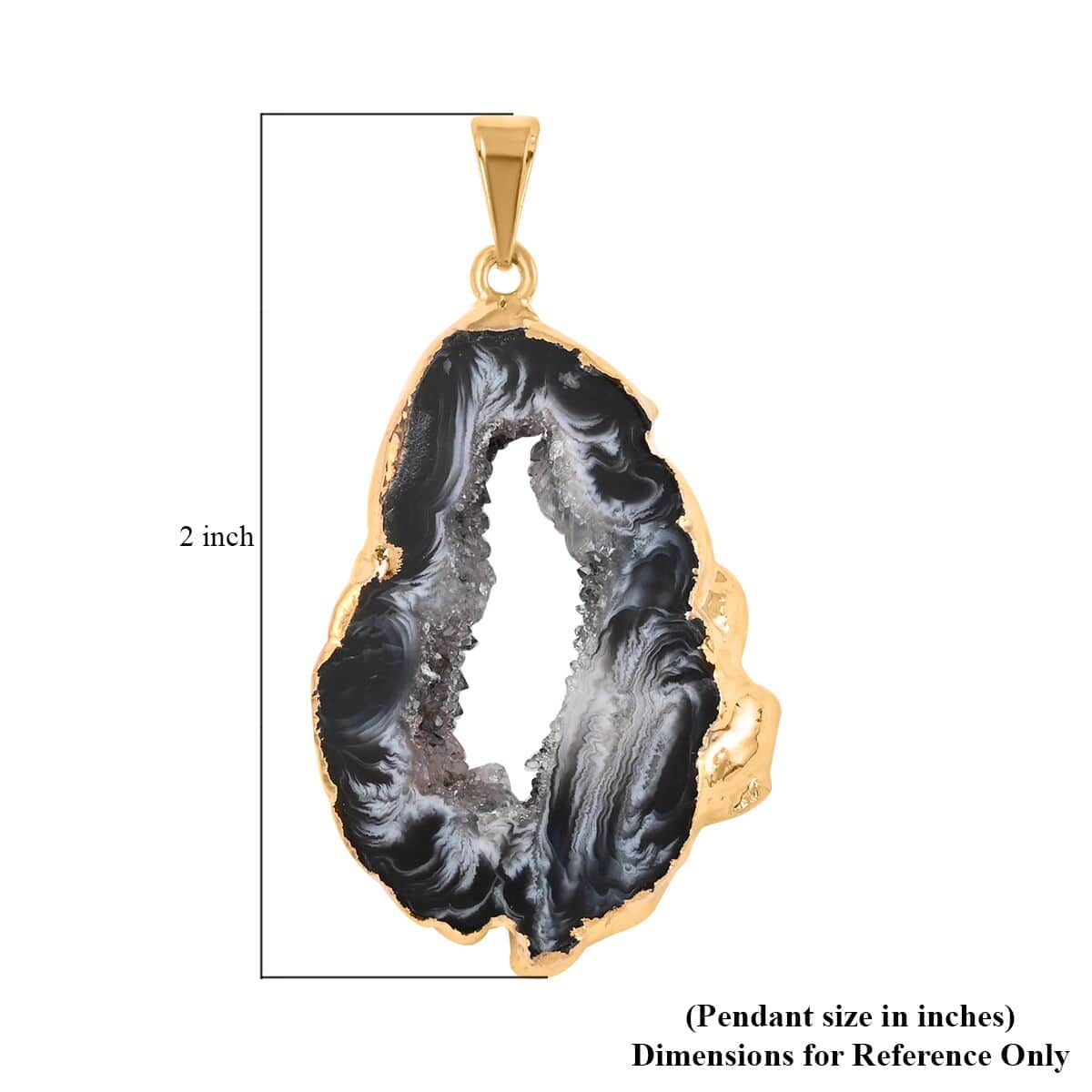 Geode Amethyst Pendant in Goldtone 25.00 ctw image number 4
