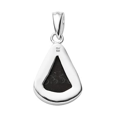 Artisan Crafted Canadian Ammolite Solitaire Pendant in Sterling Silver