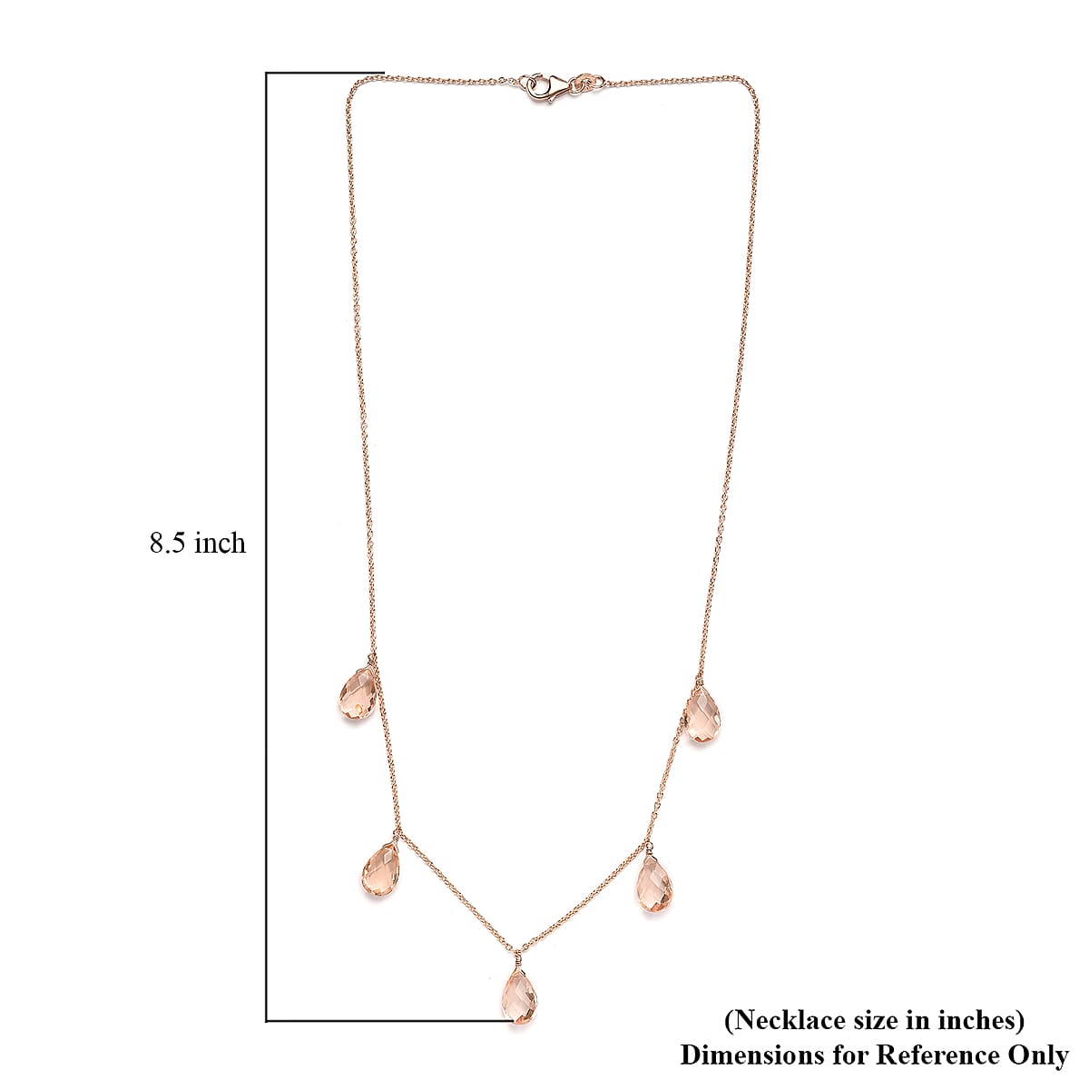 Morganique Quartz (Triplet) Station Necklace 20 Inches in 14K Rose Gold Over Sterling Silver 19.50 ctw image number 5