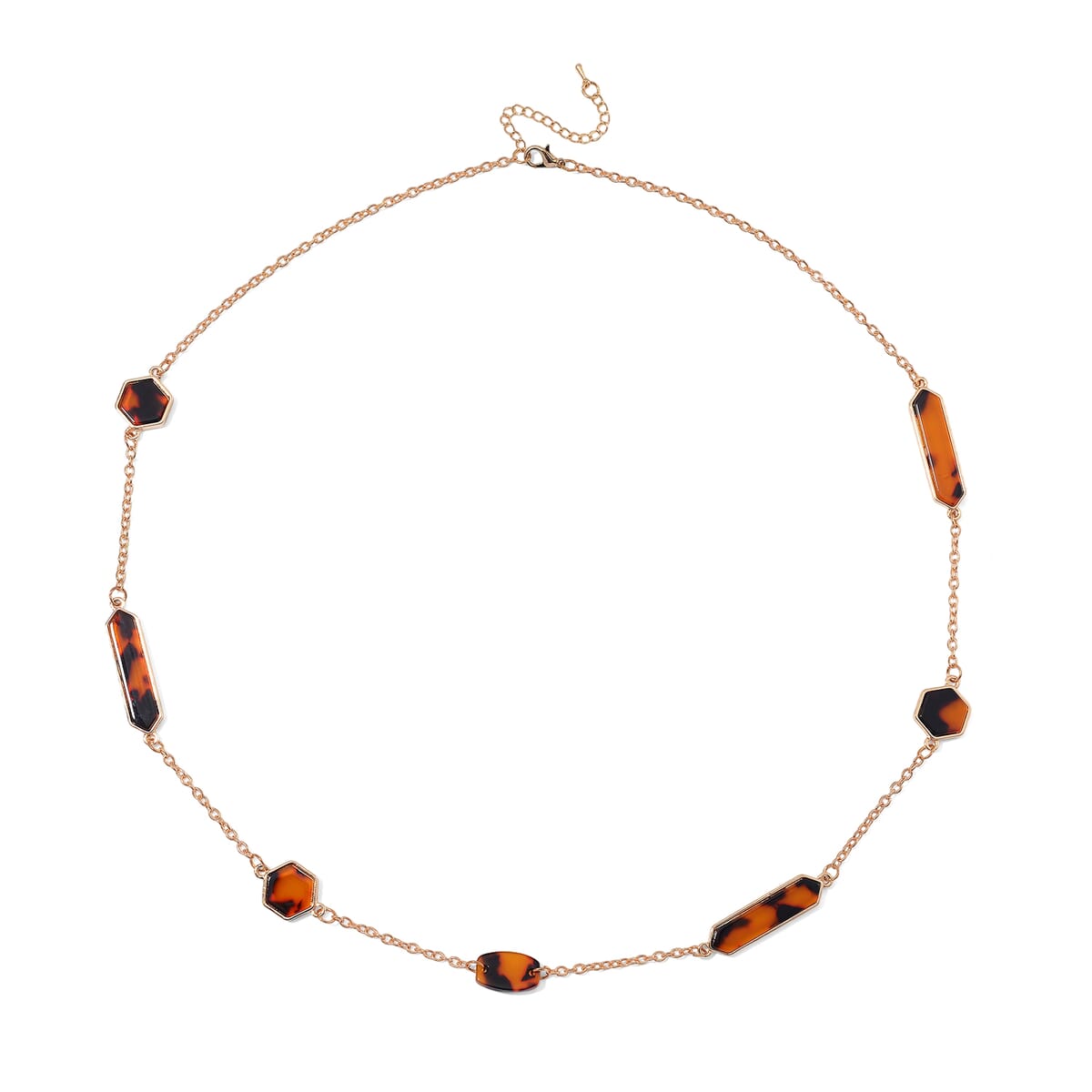 Resin Station Necklace in Goldtone 28-30 Inches image number 2