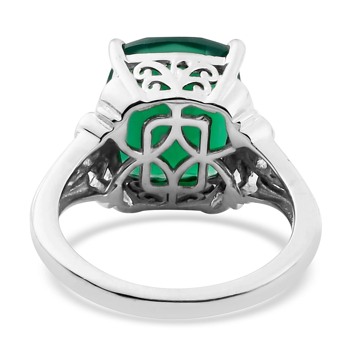 Karis Verde Onyx Solitaire Ring in Platinum Bond (Size 10.0) 4.50 ctw