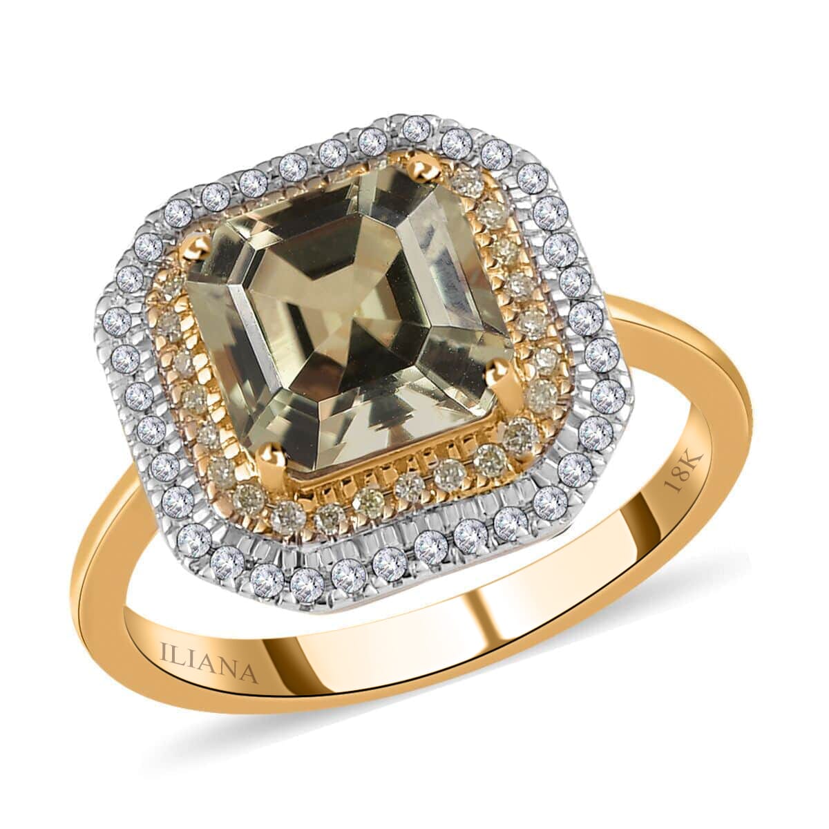 Iliana 18K Yellow Gold AAA Turkizite, SI Natural Yellow and White Diamond Double Halo Ring (Size 7.0) 4 Grams 3.60 ctw (Del. in 7-10 Days) image number 0
