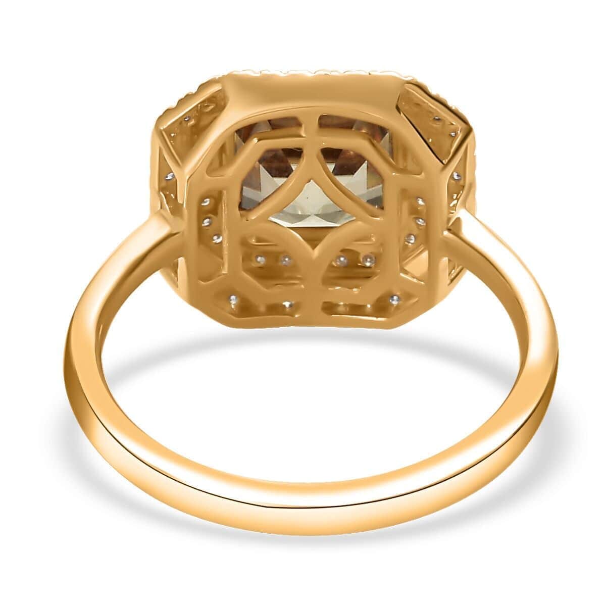 Iliana 18K Yellow Gold AAA Turkizite, SI Natural Yellow and White Diamond Double Halo Ring (Size 7.0) 4 Grams 3.60 ctw (Del. in 7-10 Days) image number 4