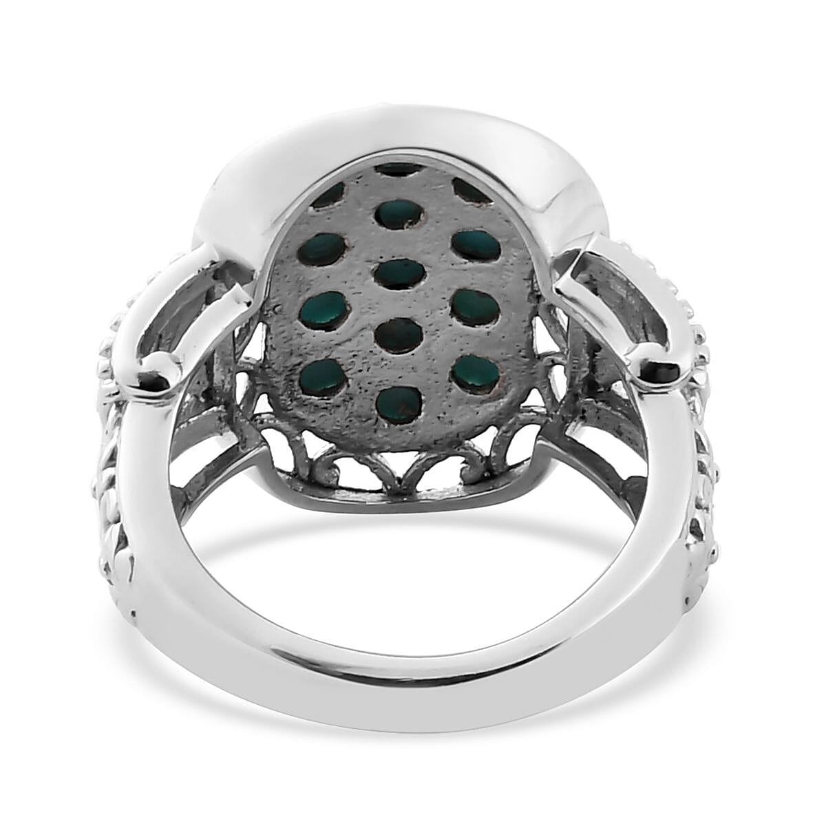 Premium Sleeping Beauty Turquoise Ring in Stainless Steel (Size 8.0) 1.65 ctw | Tarnish-Free, Waterproof, Sweat Proof Jewelry image number 4