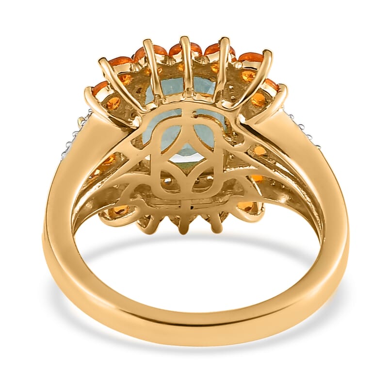 Grandidierite and Multi Gemstone Ring in Vermeil Yellow Gold Over Sterling Silver (Size 10.0) 1.65 ctw