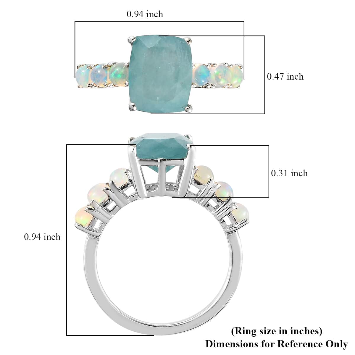 Buy Grandidierite and Ethiopian Welo Opal Ring in Platinum Over