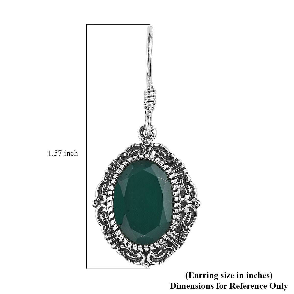 Artisan Crafted Verde Onyx Dangle Earrings in Sterling Silver 9.75 ctw image number 4