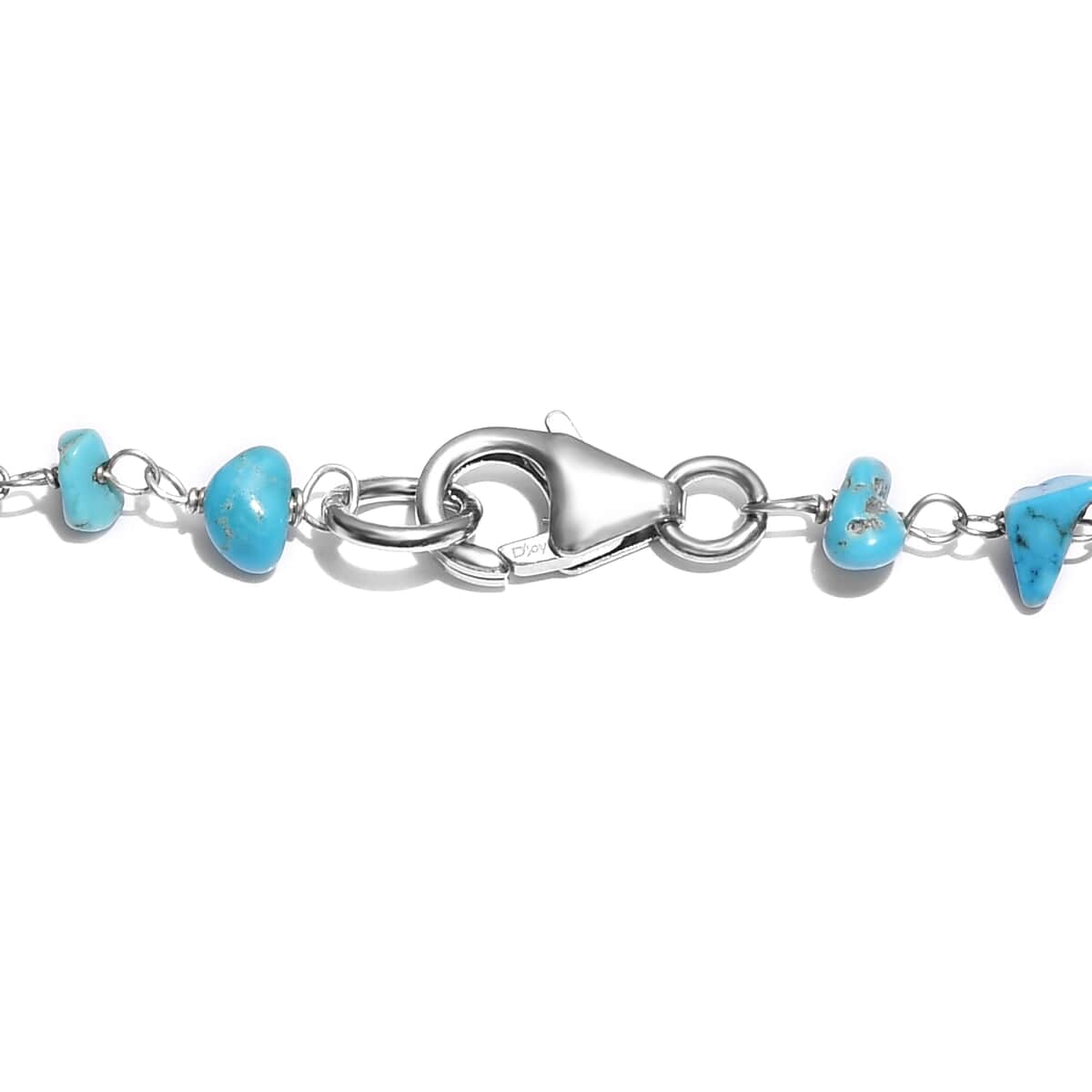 Sleeping Beauty Turquoise Beaded Necklace 20 Inches in Sterling Silver 19.25 ctw image number 4