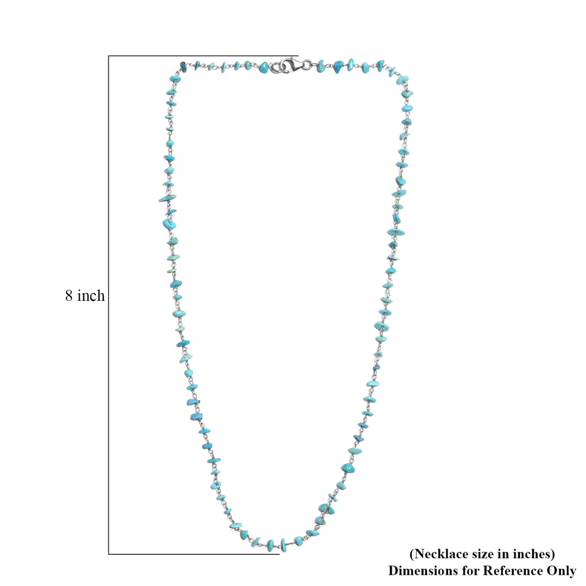 Sleeping Beauty Turquoise Beaded Necklace 20 Inches in Sterling Silver 19.25 ctw image number 5