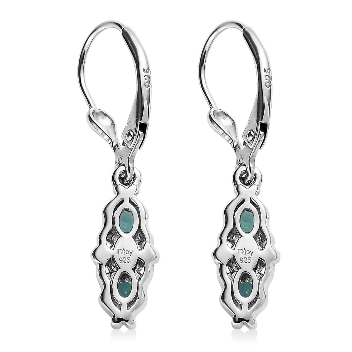 Grandidierite Lever Back Earrings in Platinum Over Sterling Silver 1.15 ctw image number 3