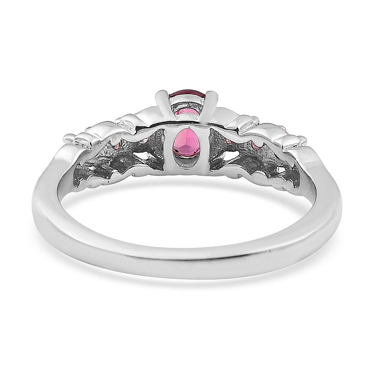 Premium Ouro Fino Rubellite and Morro Redondo Pink Tourmaline Ring in Vermeil RG and Platinum Over Sterling Silver (Size 10.0) 0.50 ctw