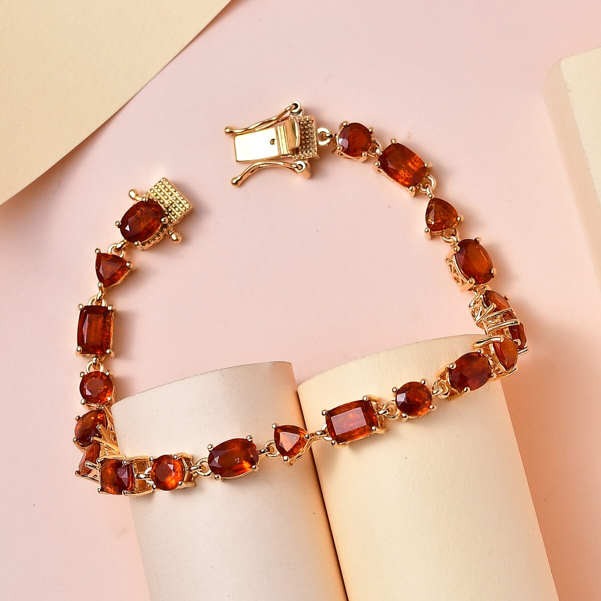 Premium Tangerine Kyanite Bracelet in Vermeil Yellow Gold Over Sterling Silver (6.50 In) 14.40 ctw image number 1