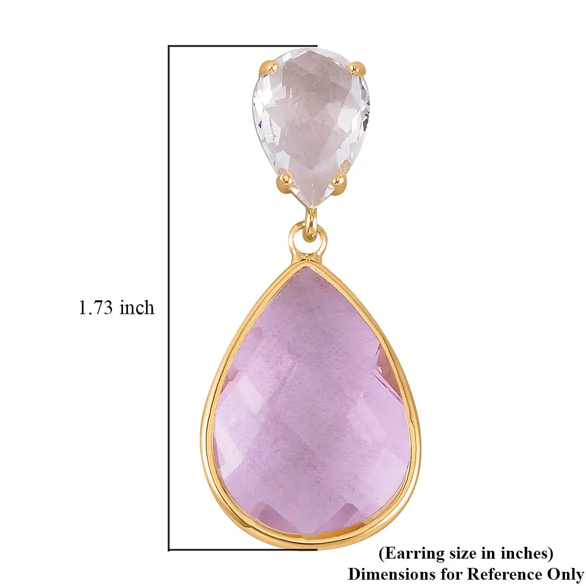 Pink and White Glass Drop Earrings in Goldtone image number 6