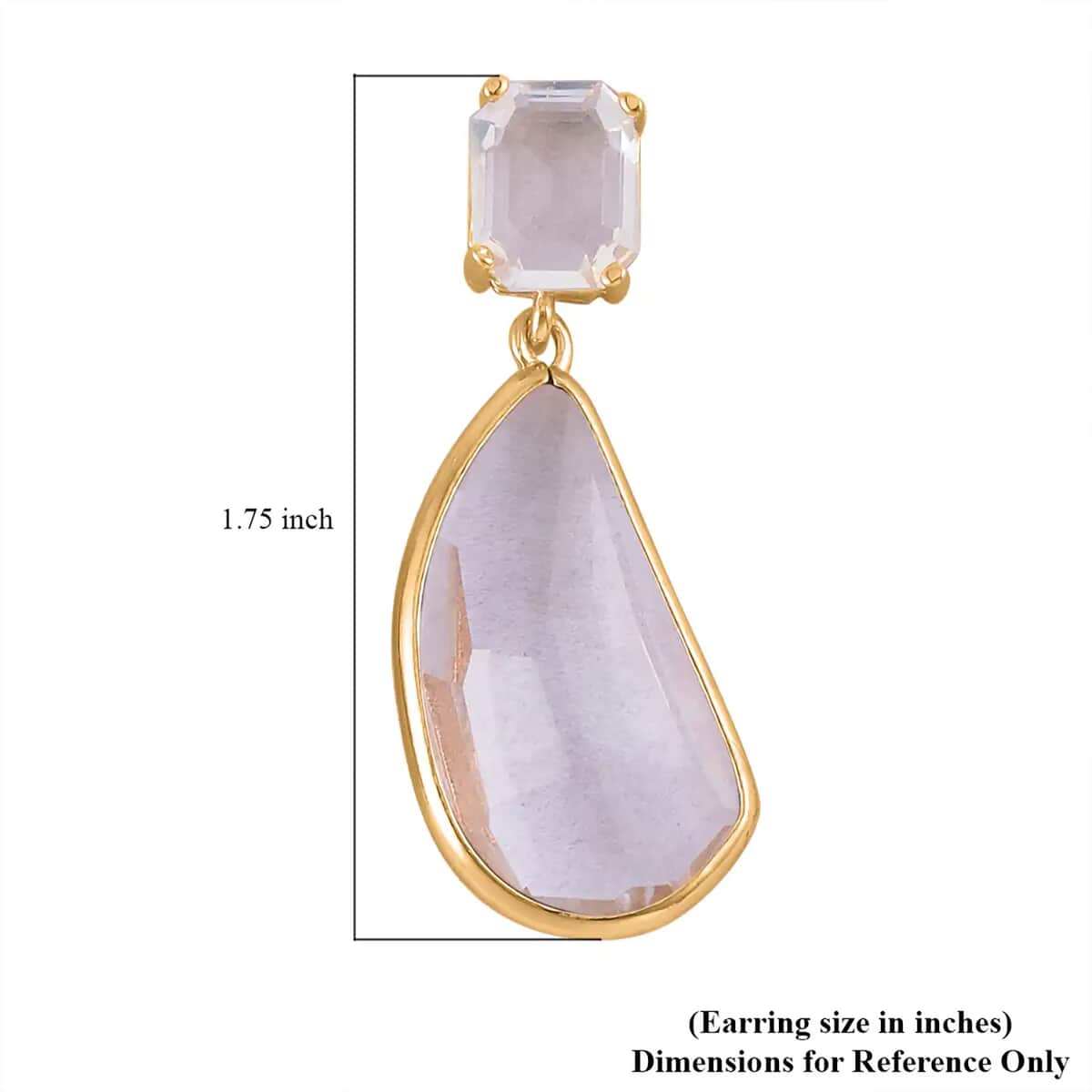 White Glass Pear Shape Drop Earrings in Goldtone image number 6