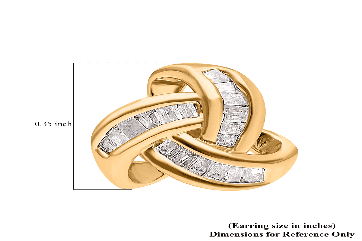 Diamond Knot Stud Earrings in Vermeil Yellow Gold Over Sterling Silver 0.25 ctw image number 4