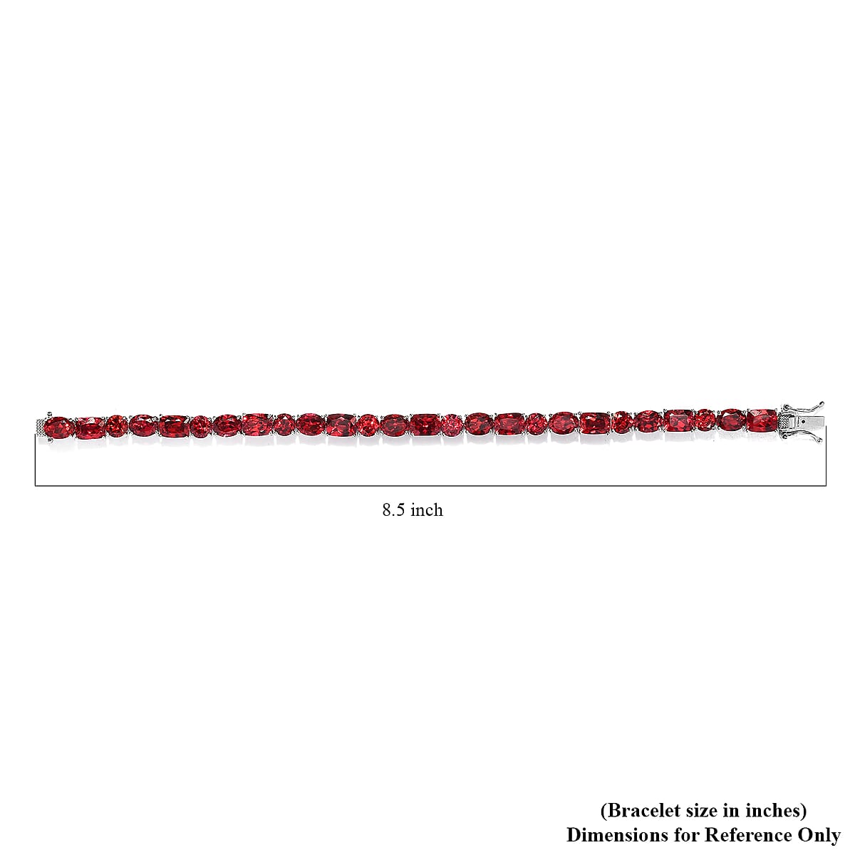 Lab Created Padparadscha Sapphire Tennis Bracelet in Platinum Over Sterling Silver (8.00 In) 47.15 ctw image number 4