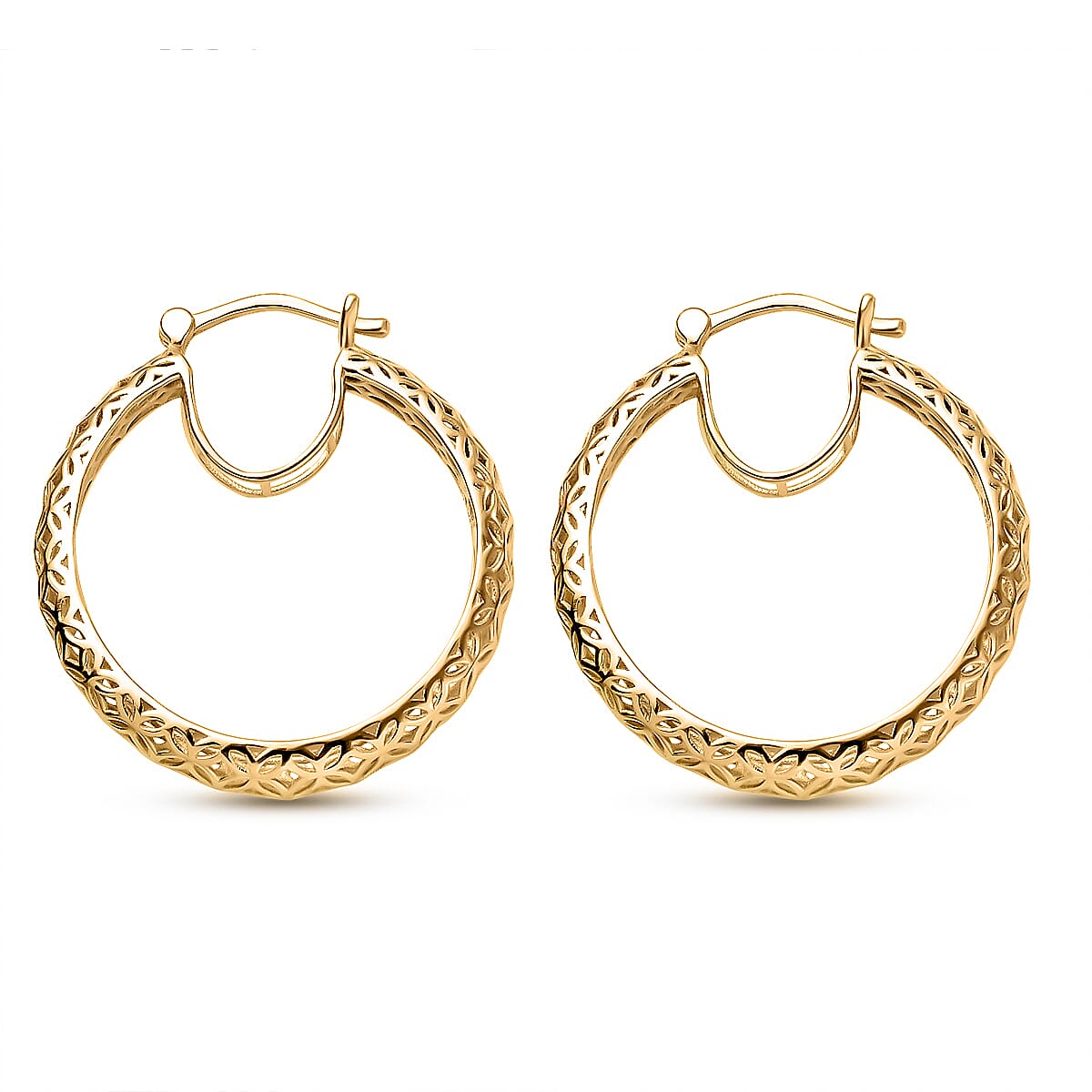 22K Yellow Gold Hoop Earrings 3.80 Grams image number 3