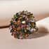 Multi-Tourmaline Floral Ring in Platinum Over Sterling Silver (Size 5.0) 11.50 ctw image number 1