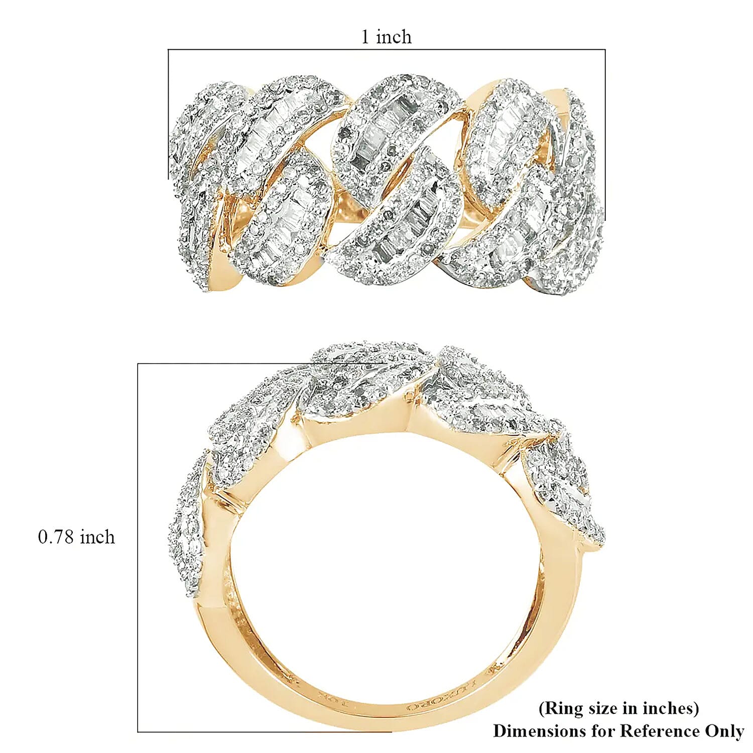 Luxoro 10K Yellow Gold G-H I3 Diamond Fancy Ring (Size 6.0) 4.50 Grams 1.00 ctw