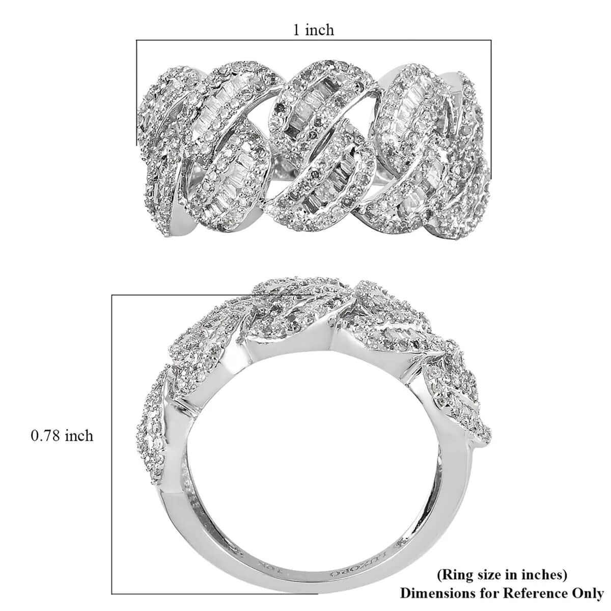 Luxoro 10K White Gold G-H I3 Diamond Fancy Ring (Size 6.0) 4.50 Grams 1.00 ctw image number 6