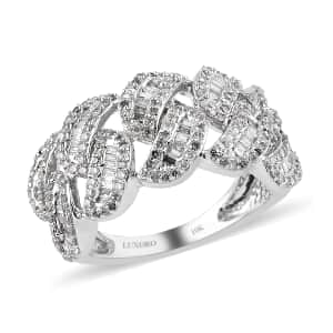 Luxoro 10K White Gold G-H I3 Diamond Fancy Ring (Size 7.0) 4.50 Grams 1.00 ctw