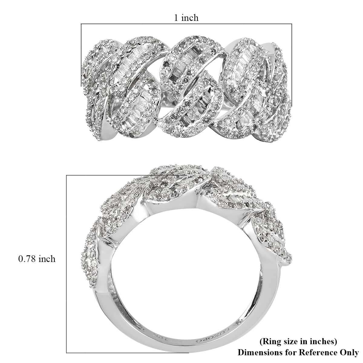 Luxoro 10K White Gold G-H I3 Diamond Fancy Ring (Size 7.0) 4.50 Grams 1.00 ctw image number 5