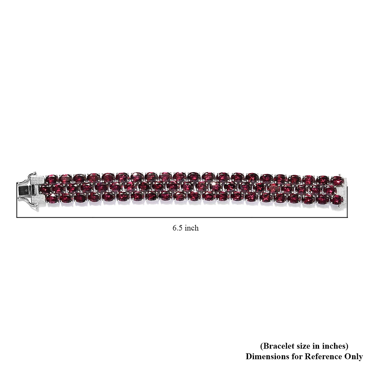 Orissa Rhodolite Garnet Multi Row Tennis Bracelet in Platinum Over Sterling Silver (8.00 In) 31.60 Grams 73.25 ctw image number 4