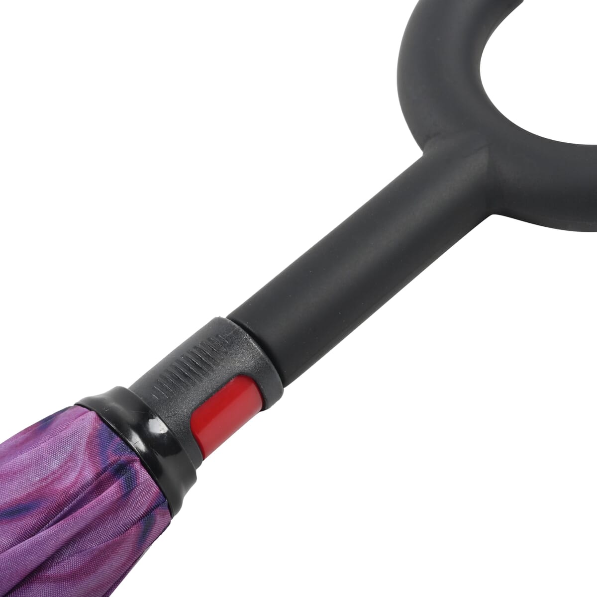 Reversible Umbrella with C Shaped Handle -Purple/Black image number 4