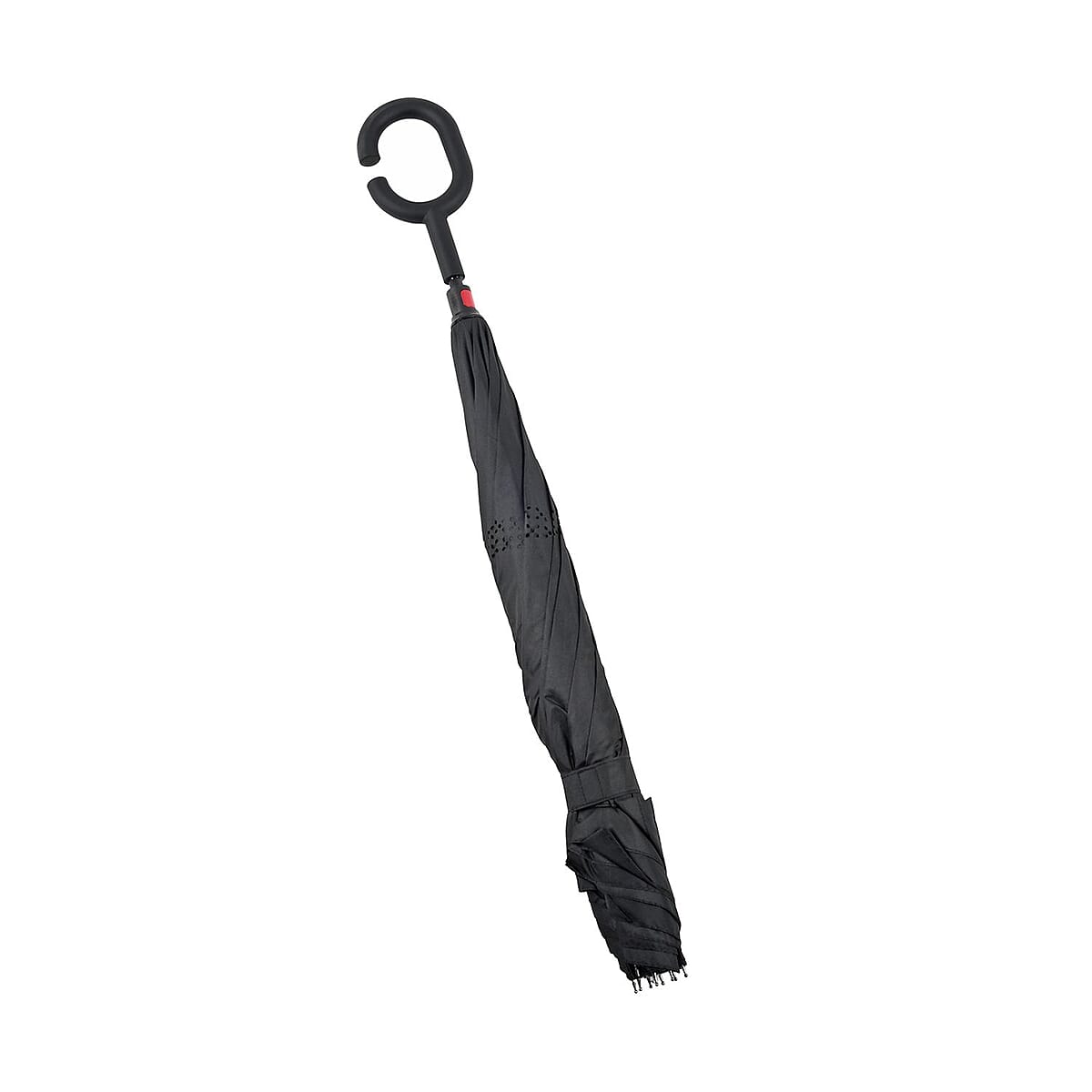 Reversible Umbrella with C Shaped Handle -Black image number 3