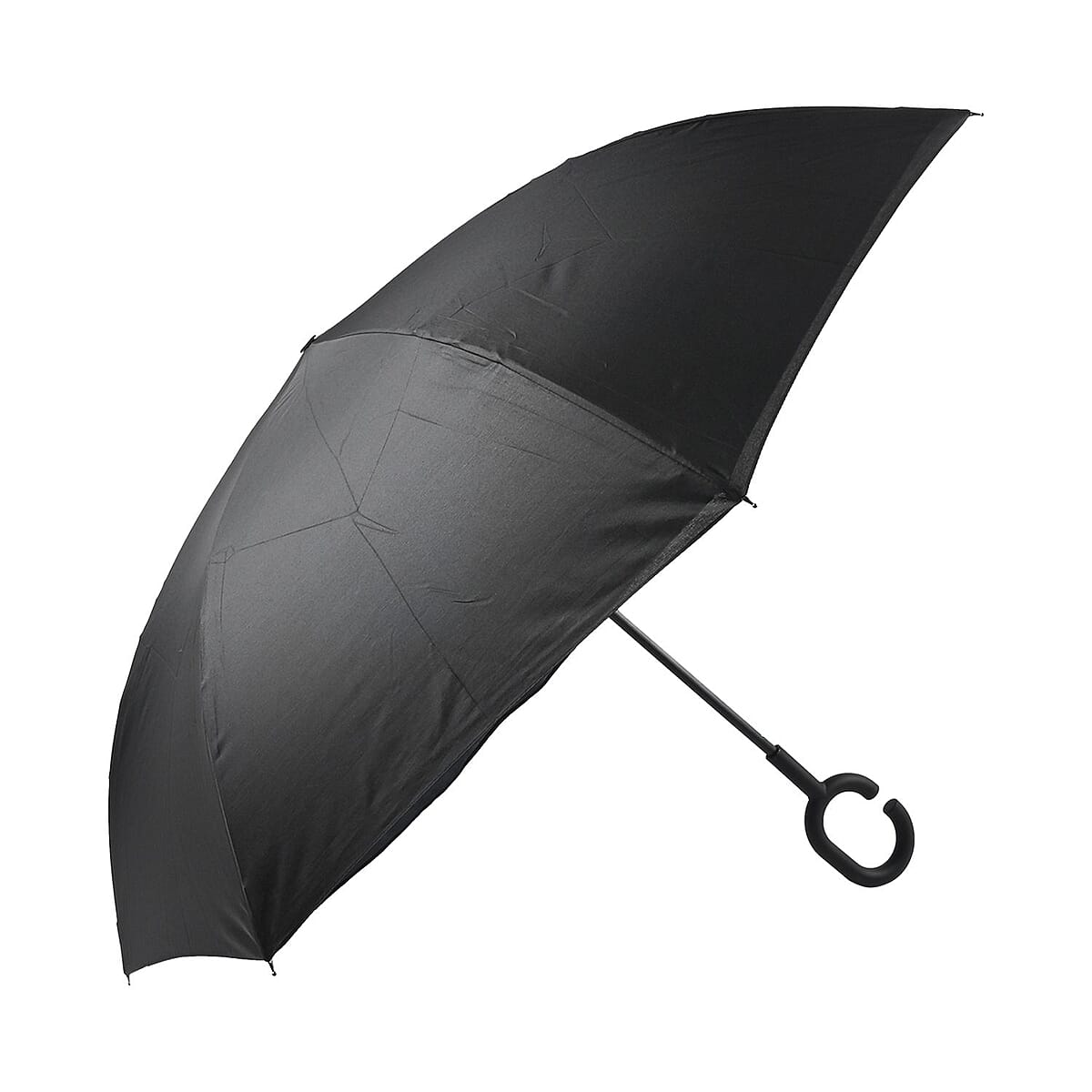 Reversible Umbrella with C Shaped Handle -Blue image number 1