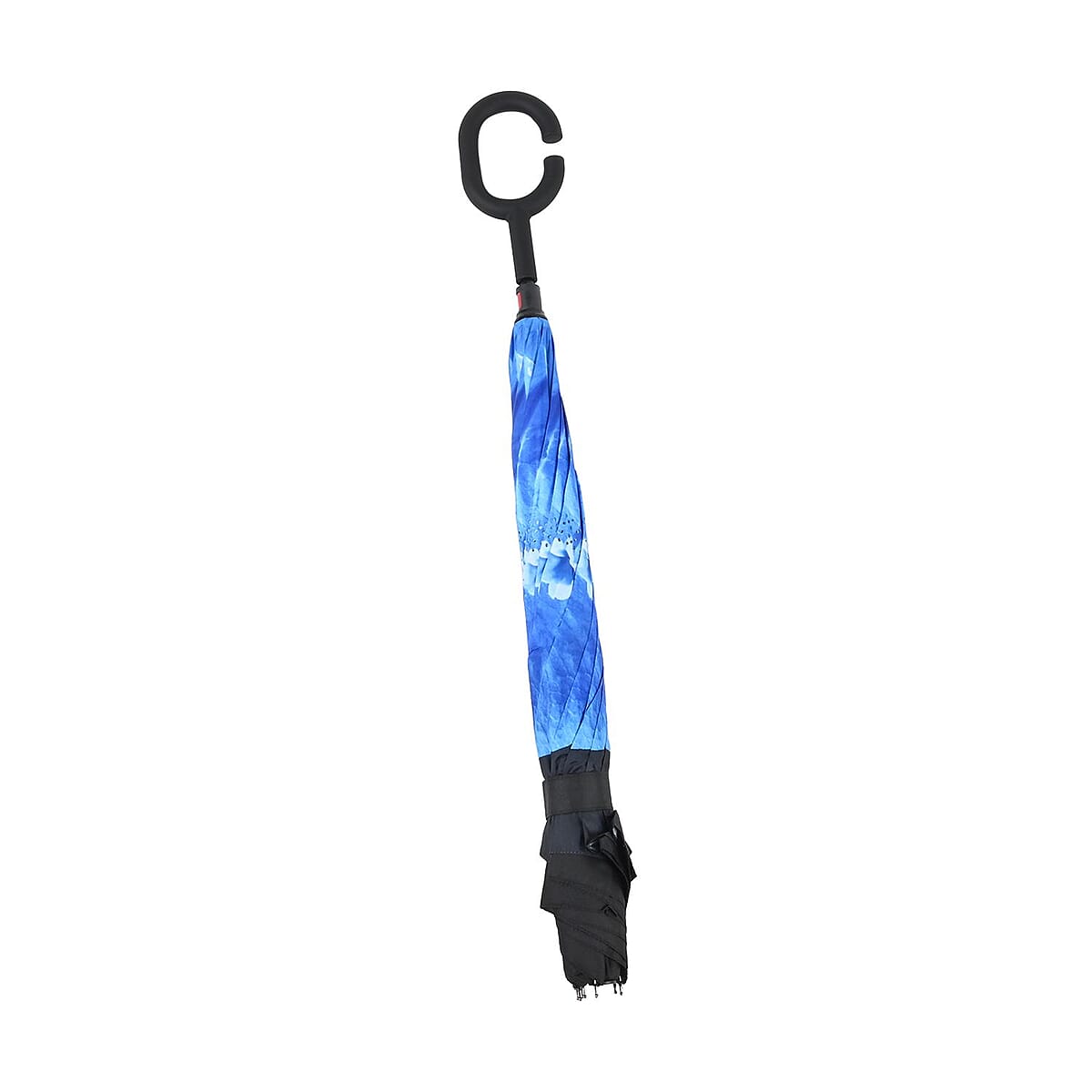 Reversible Umbrella with C Shaped Handle -Blue image number 2