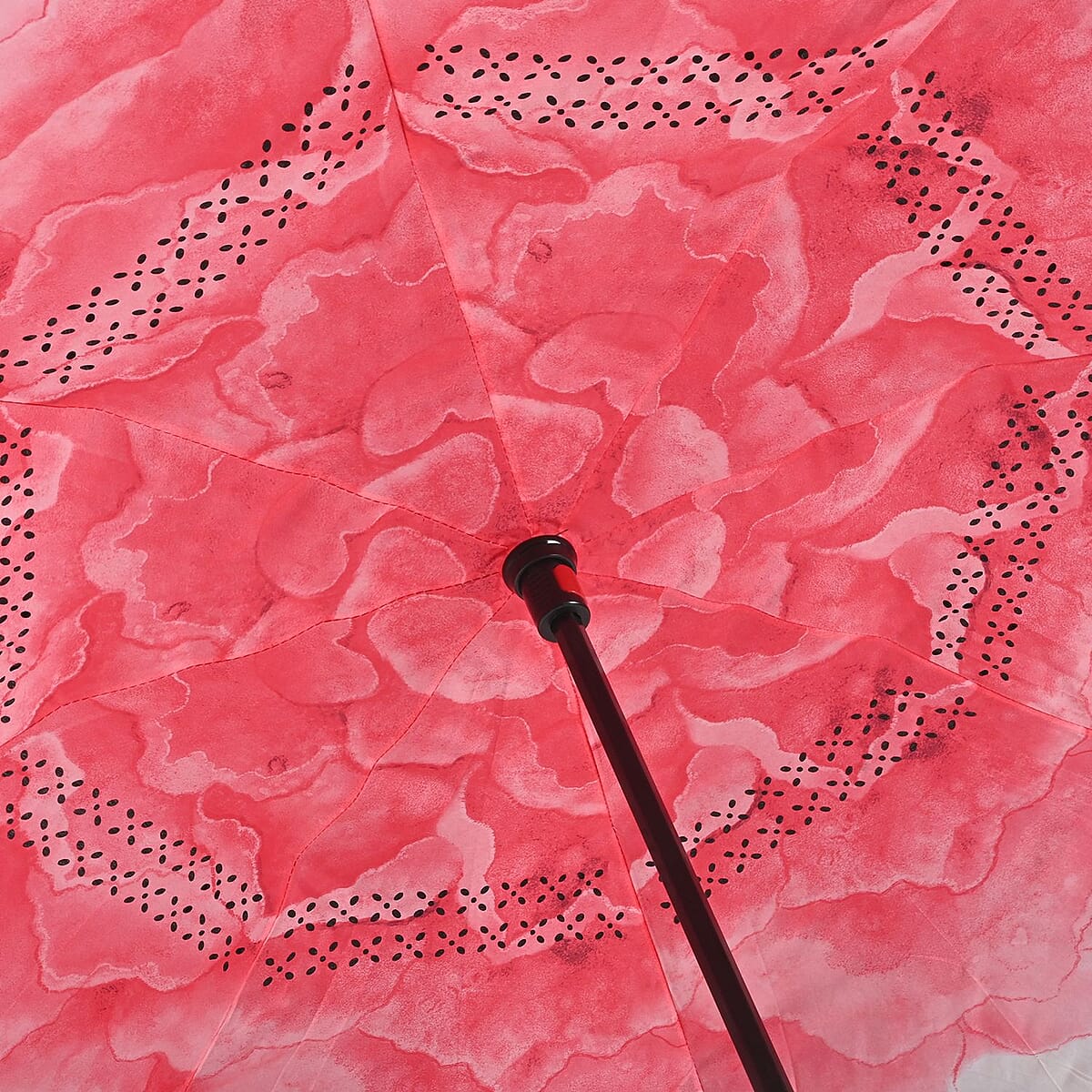 Reversible Umbrella with C Shaped Handle -Red/White image number 6