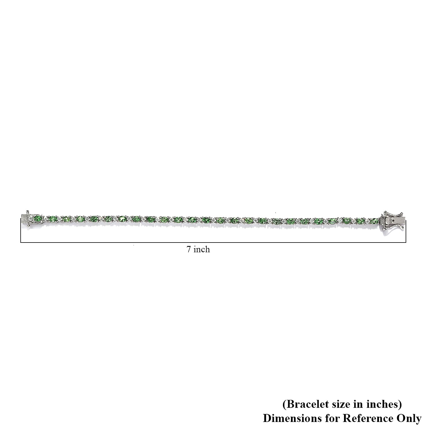 Premium Tsavorite Garnet and Moissanite Tennis Bracelet in Platinum Over Sterling Silver (6.50 In) 4.90 ctw