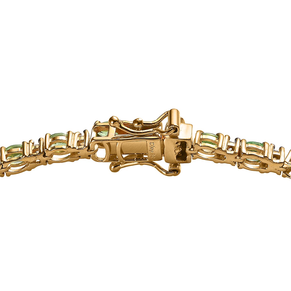 Premium Tsavorite Garnet and Moissanite Tennis Bracelet in Vermeil Yellow Gold Over Sterling Silver (8.00 In) 6.10 ctw image number 3