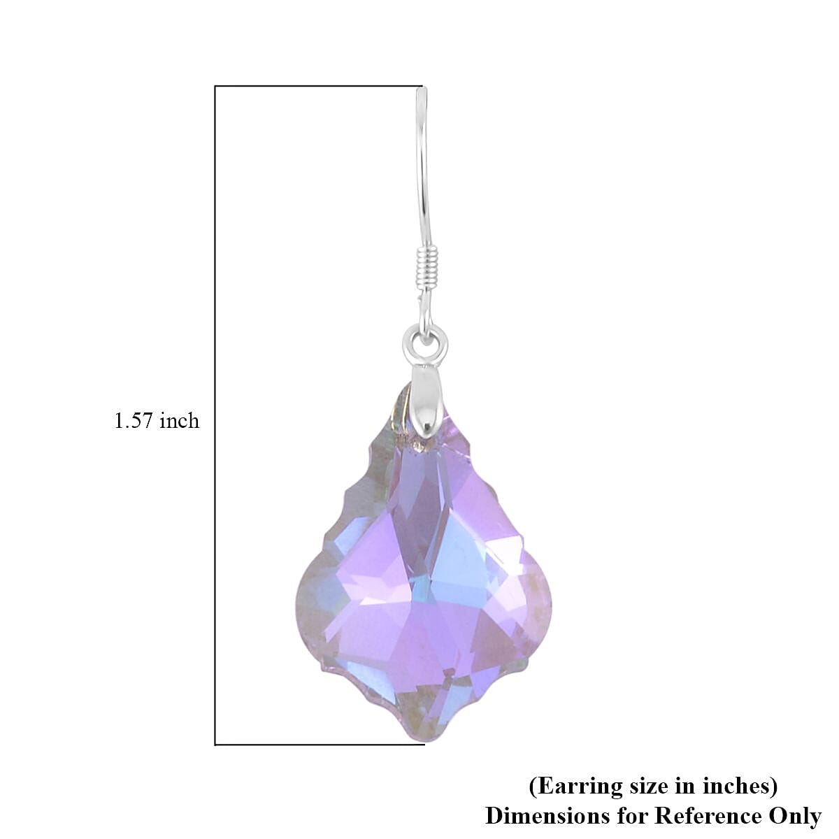 Simulated Pink Magic Color Quartz Dangle Earrings in Rhodium Over Sterling Silver image number 4