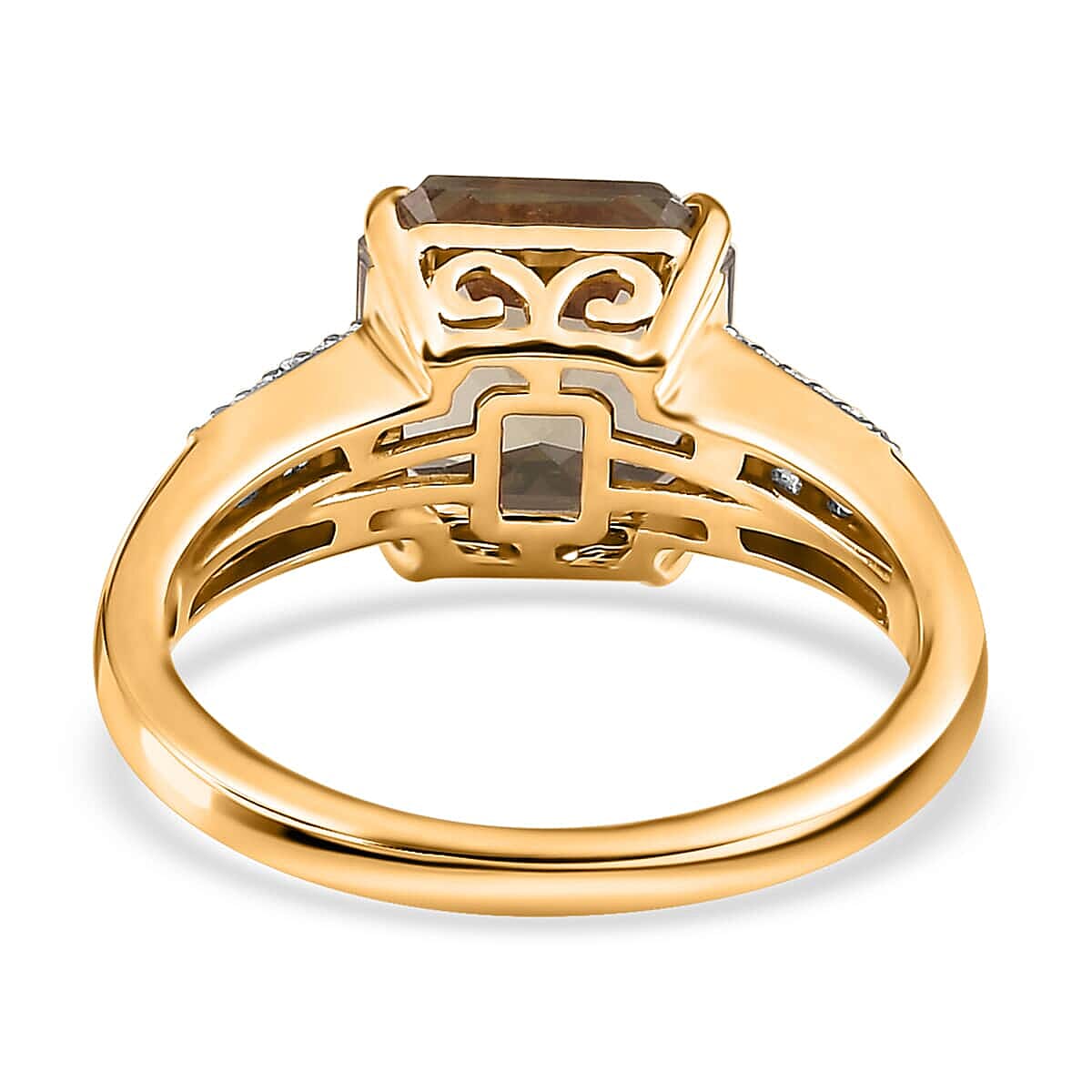 Iliana 18K Yellow Gold AAA Turkizite and G-H SI Diamond Ring (Size 7.5) 4.35 Grams 4.25 ctw image number 4
