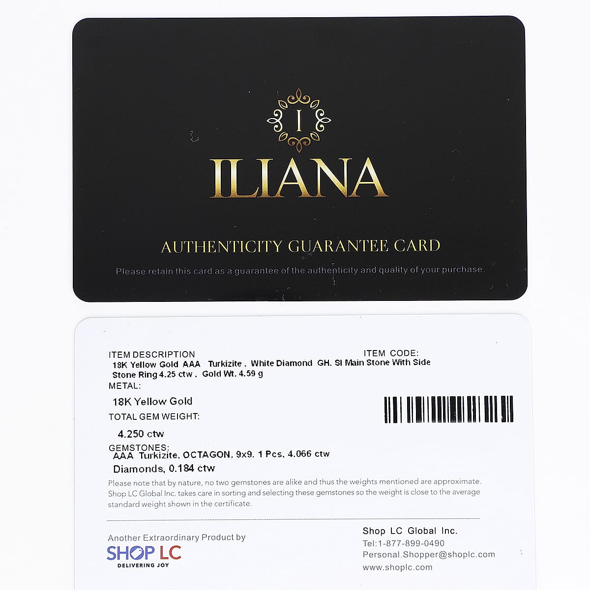 Iliana 18K Yellow Gold AAA Turkizite and G-H SI Diamond Ring (Size 7.5) 4.35 Grams 4.25 ctw image number 7