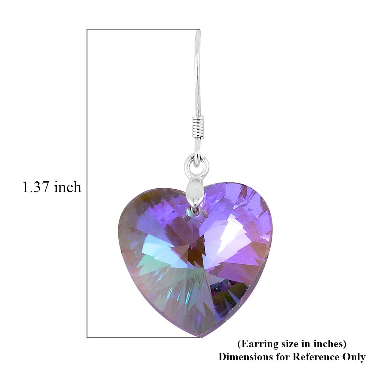 Simulated Pink Magic Color Quartz Heart Dangle Earrings in Rhodium Over Sterling Silver image number 4