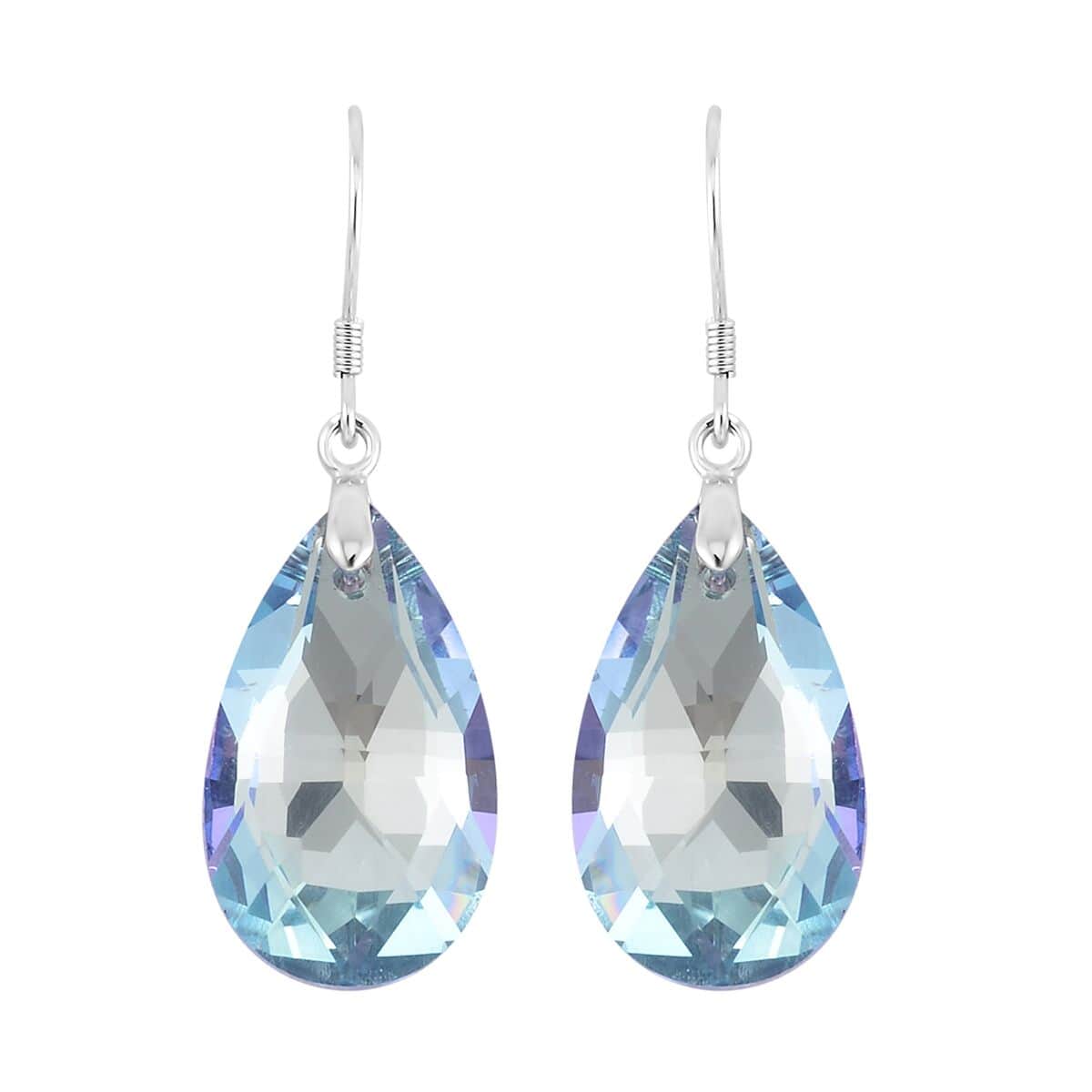 Simulated Aquamarine Earrings in Rhodium Over Sterling Silver image number 0