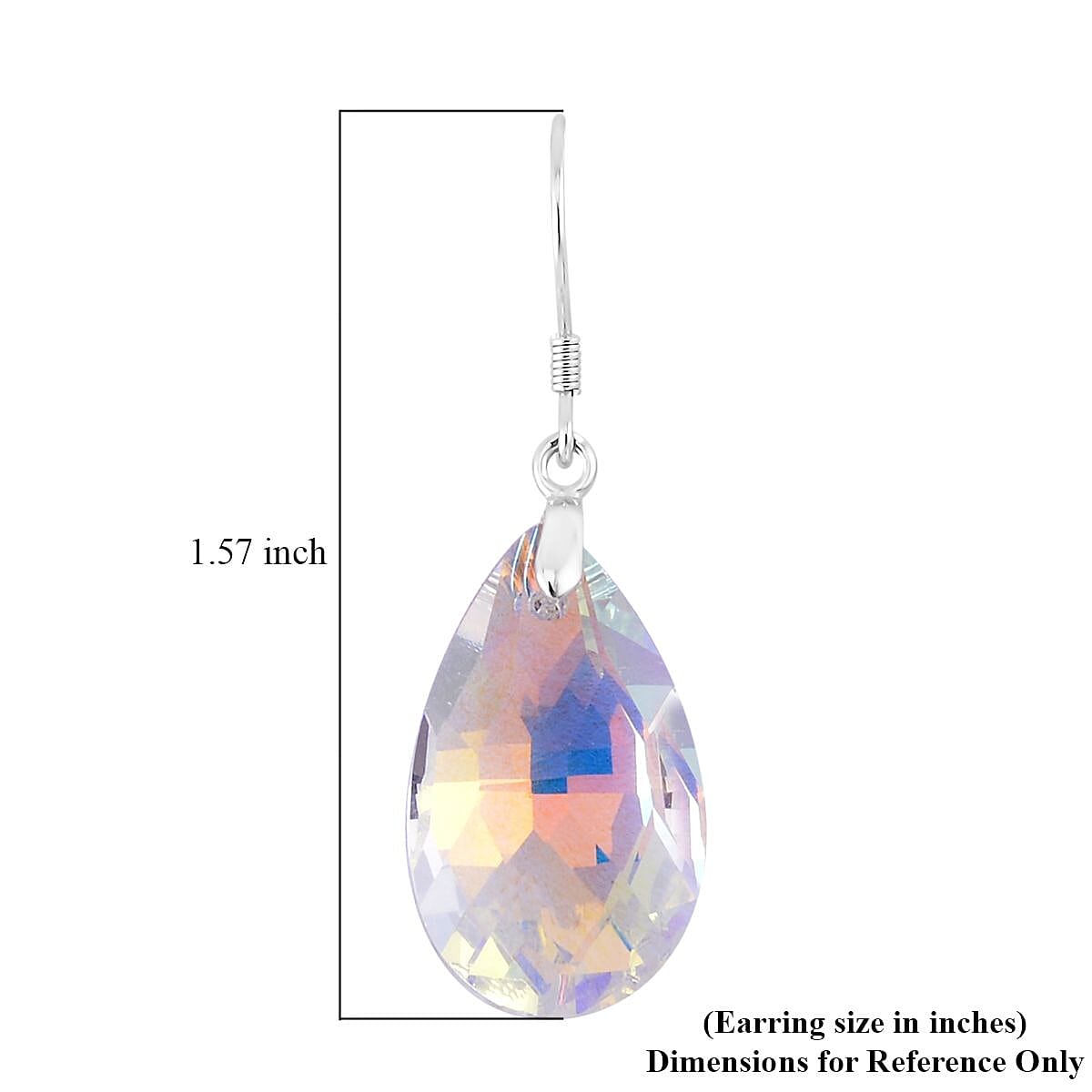 Simulated White Mystic Quartz Earrings in Rhodium Over Sterling Silver image number 4