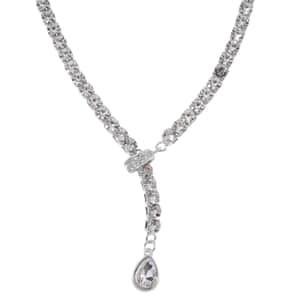 Austrian Crystal Adjustable Necklace in Silvertone 21 Inches