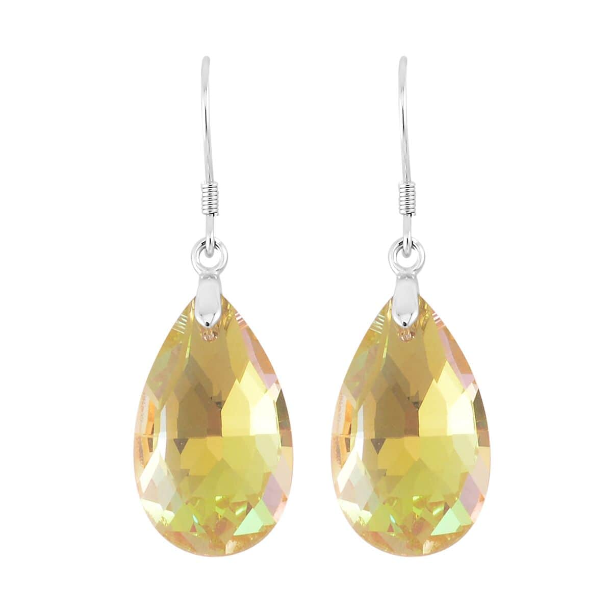 Simulated Yellow Topaz Earrings in Rhodium Over Sterling Silver image number 0