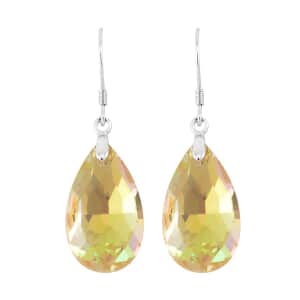 Simulated Yellow Topaz Earrings in Rhodium Over Sterling Silver