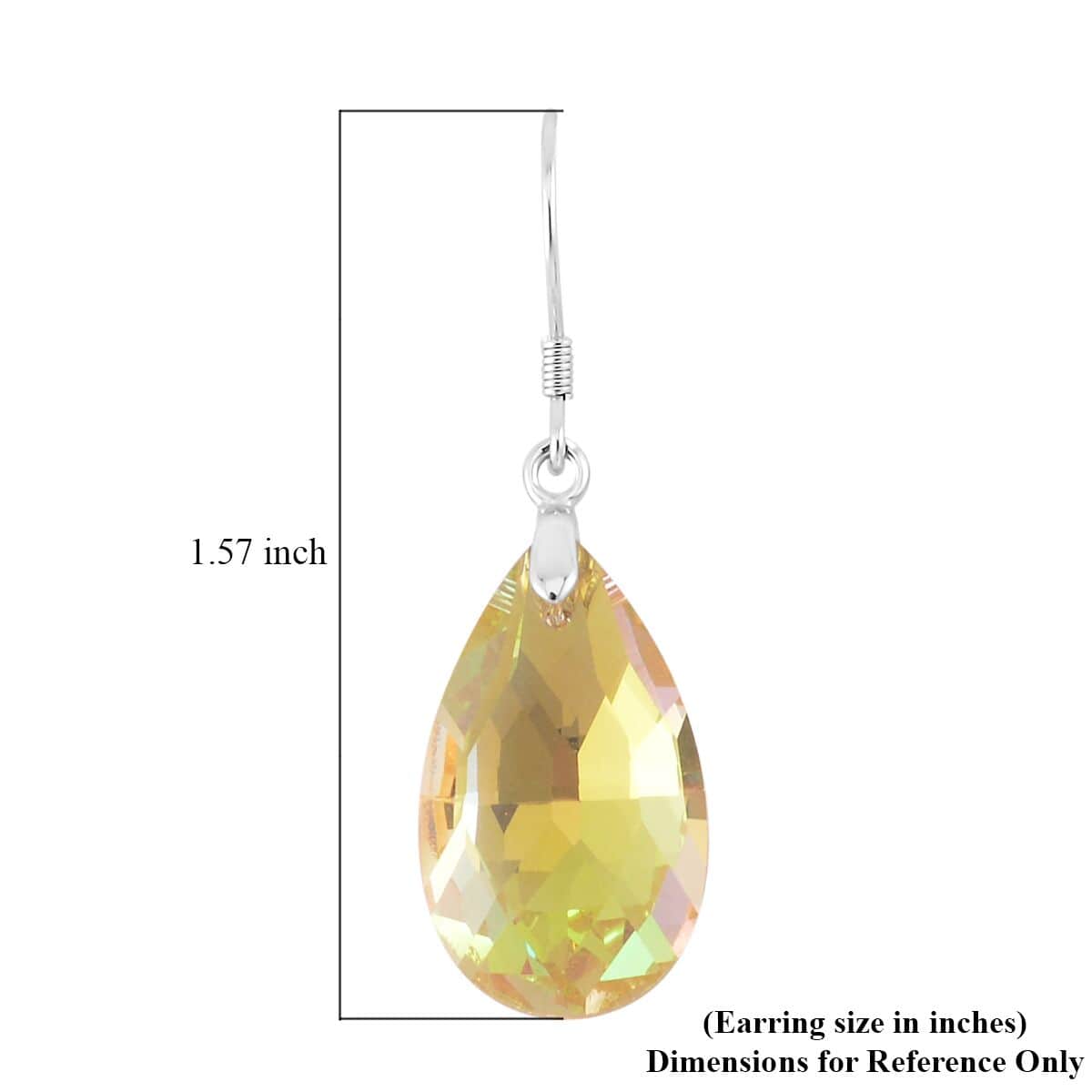 Simulated Yellow Topaz Earrings in Rhodium Over Sterling Silver image number 4