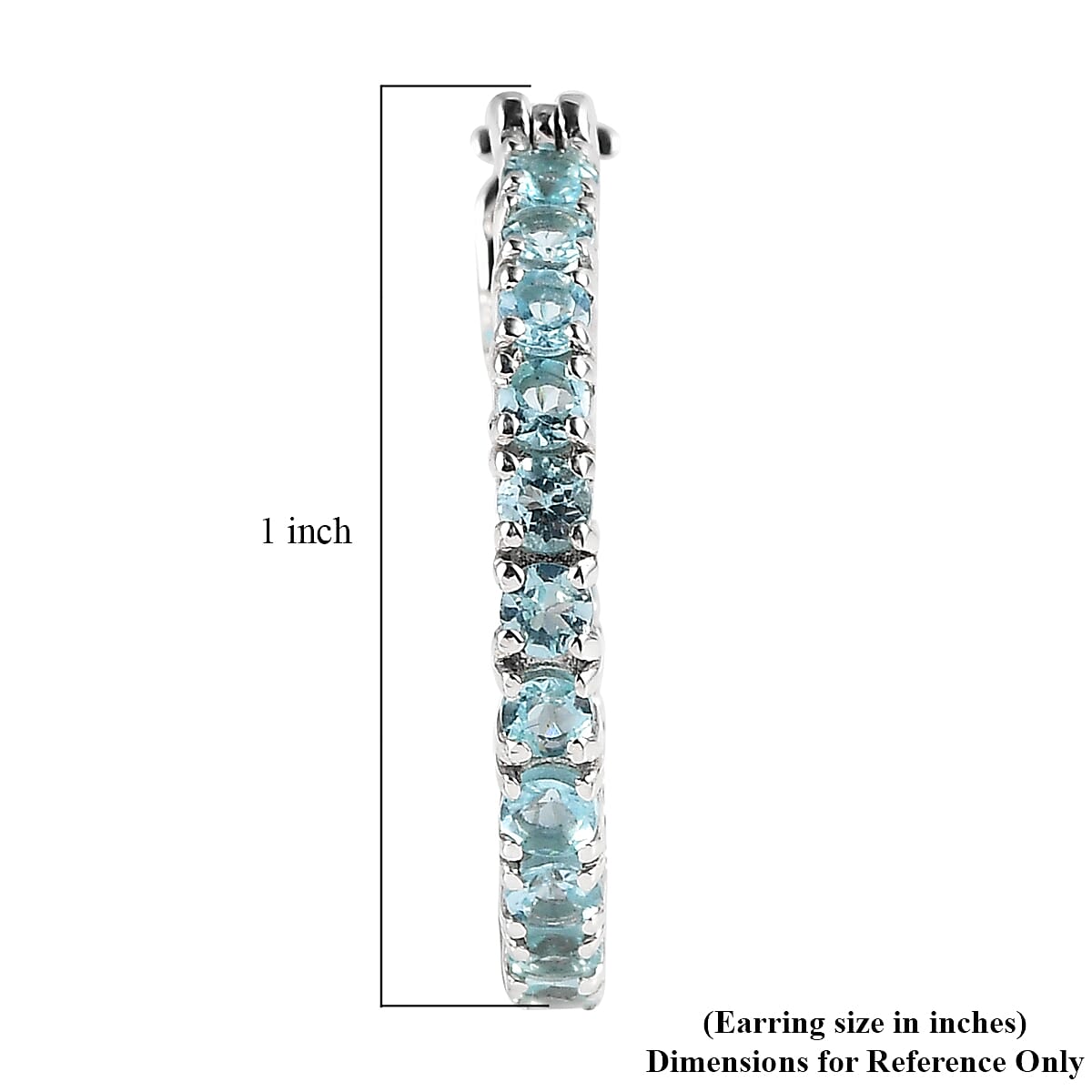 Madagascar Paraiba Apatite Hoop Earrings in Platinum Over Sterling Silver 3.10 ctw