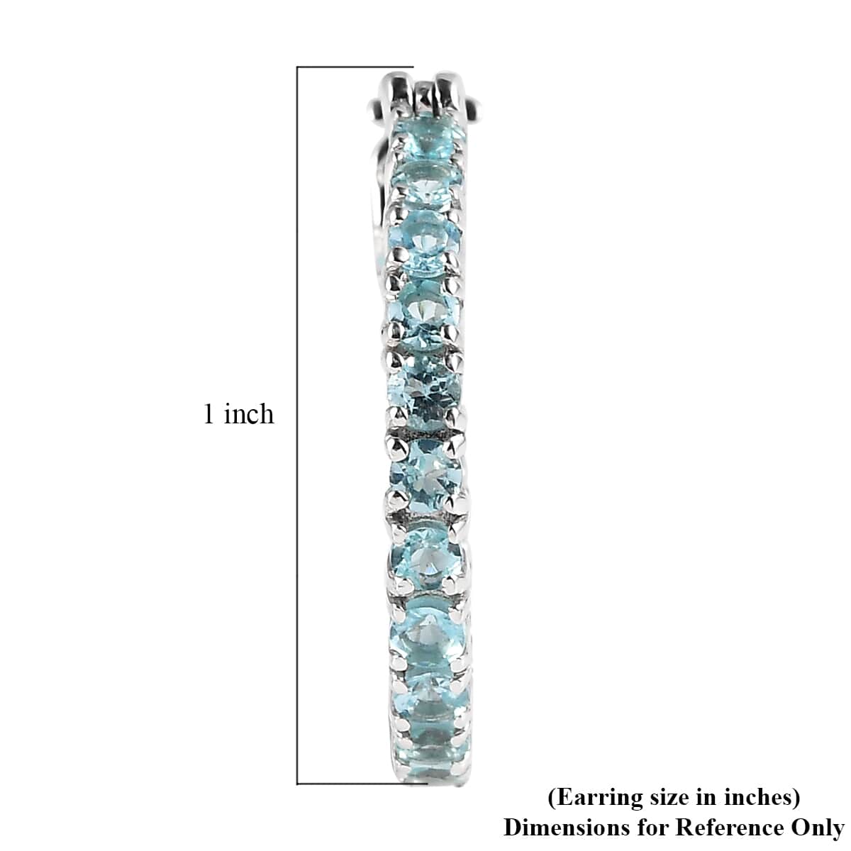 Madagascar Paraiba Apatite Hoop Earrings in Platinum Over Sterling Silver 3.10 ctw image number 4